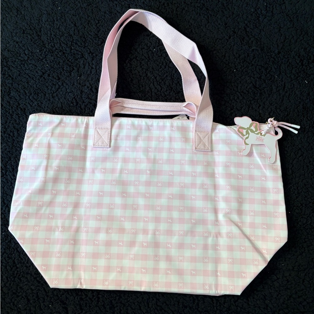 Limited edition PINK Victoria’s Secret x LoveShackFancy Pink Gingham Tote Bag - Picture 4 of 8